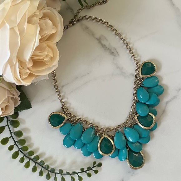 Francesca's Collections Jewelry - Francesca’s Teal Beaded Statement Necklace